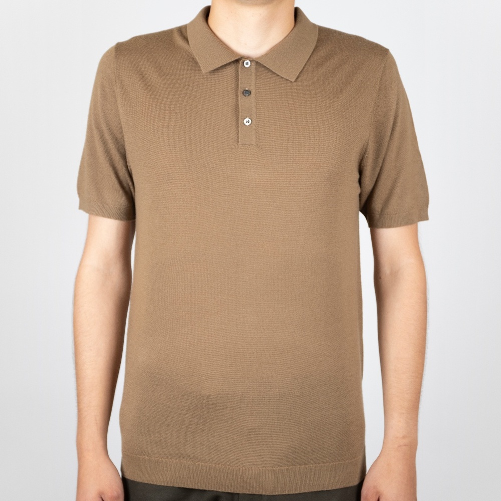Stitch Note Short Sleeve Merino Wool Polo Knit